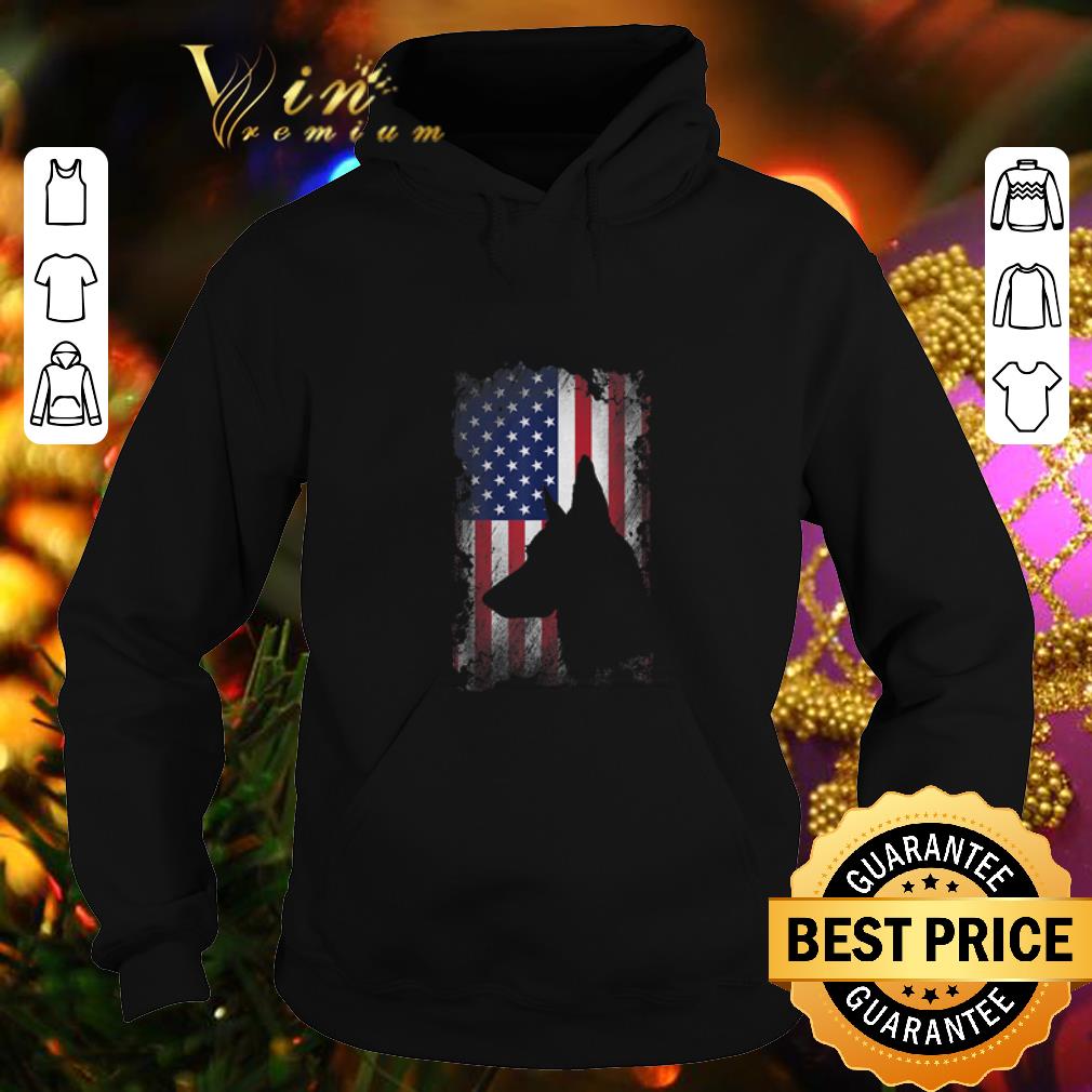 Funny German Shepherd American Flag USA shirt