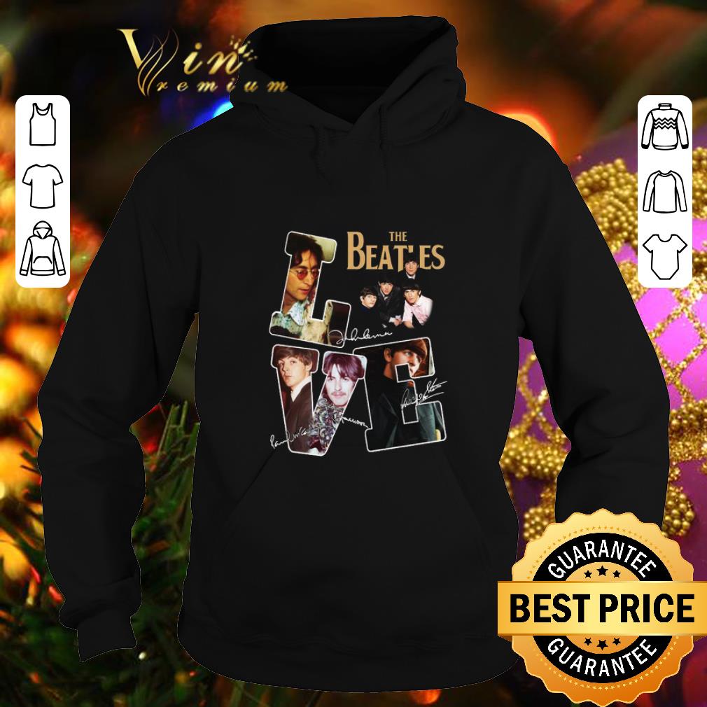 Premium Love The Beatles signatures autographed shirt 1 Premium Love The Beatles signatures autographed shirt