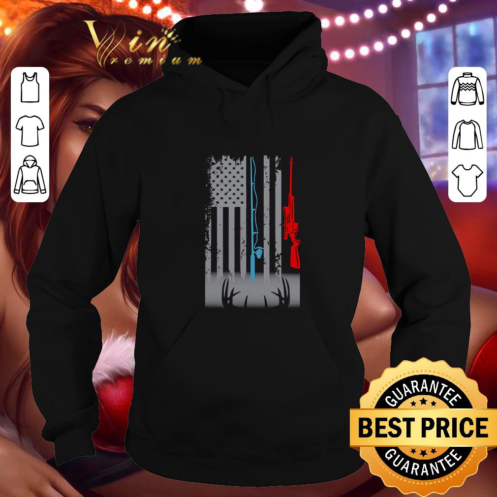 Cheap Fishing rod hunting rifle America Flag shirt