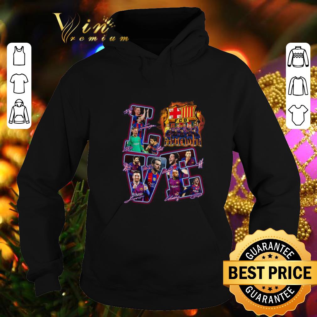 Cheap Love Barcelona logo signatures shirt
