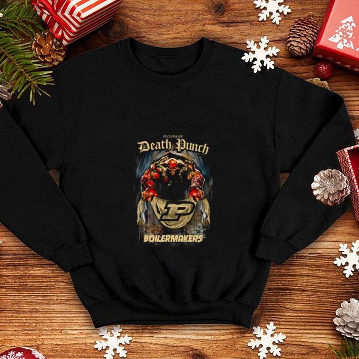 Funny Five Finger Death Punch holding Purdue Boilermakers flag shirt