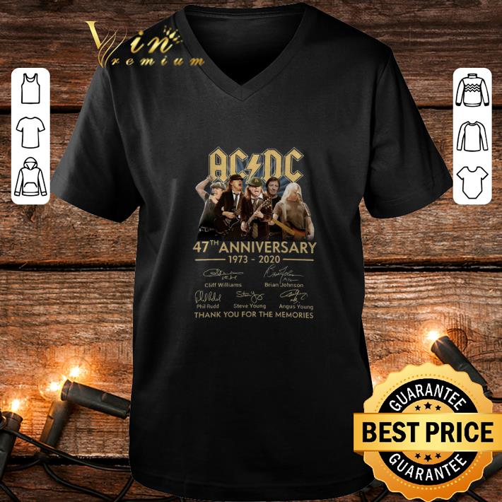 Premium ACDC 47th anniversary signatures thank you for the memories shirt