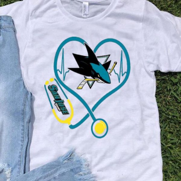 San Jose Sharks Nurse Heart Stethoscope Heartbeat shirt