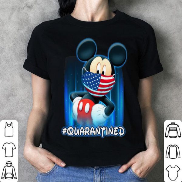 Mickey Mouse Face Mask #Quarantined Covid-19 American Flag shirt