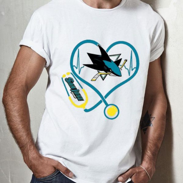 San Jose Sharks Nurse Heart Stethoscope Heartbeat shirt