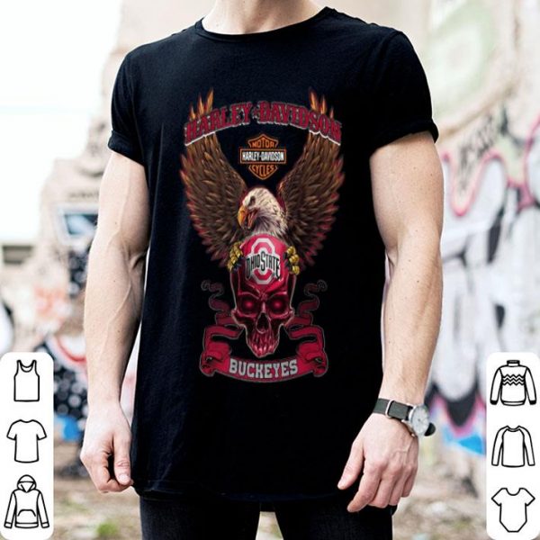 Motor Harley Davidson Cycles Skull Ohio State Buckeyes shirt