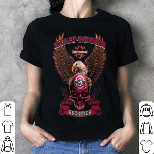 Motor Harley Davidson Cycles Skull Ohio State Buckeyes shirt