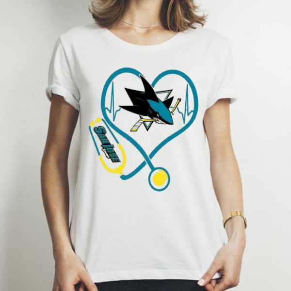San Jose Sharks Nurse Heart Stethoscope Heartbeat shirt