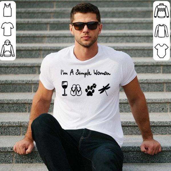 A Simple Woman Crewneck Dragonfly Wine And Dog shirt