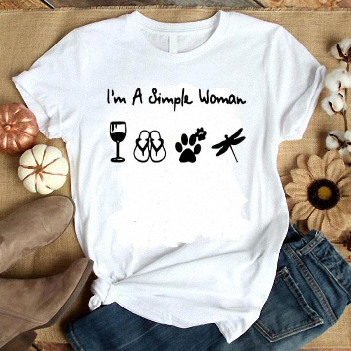 A Simple Woman Crewneck Dragonfly Wine And Dog shirt
