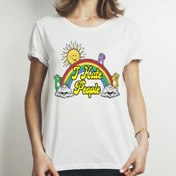 Bear Rainbow I Hate People shirt