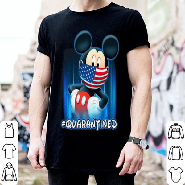 Mickey Mouse Face Mask #Quarantined Covid-19 American Flag shirt