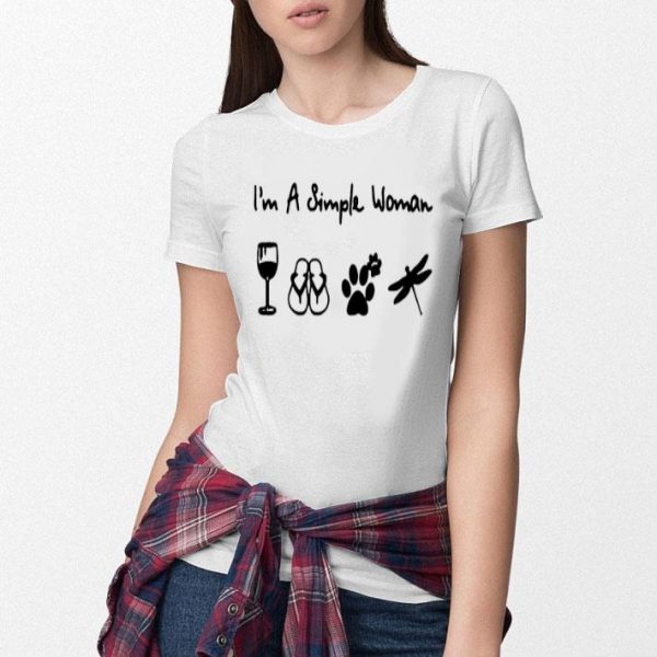 A Simple Woman Crewneck Dragonfly Wine And Dog shirt
