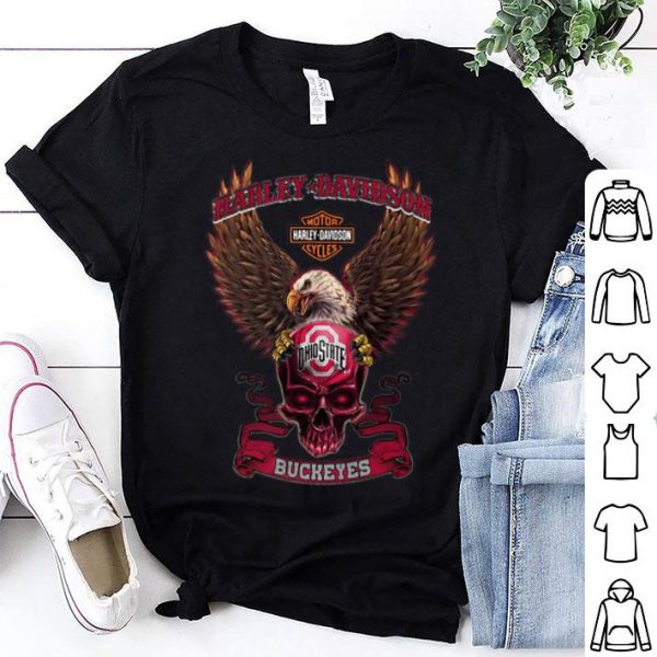 Motor Harley Davidson Cycles Skull Ohio State Buckeyes shirt