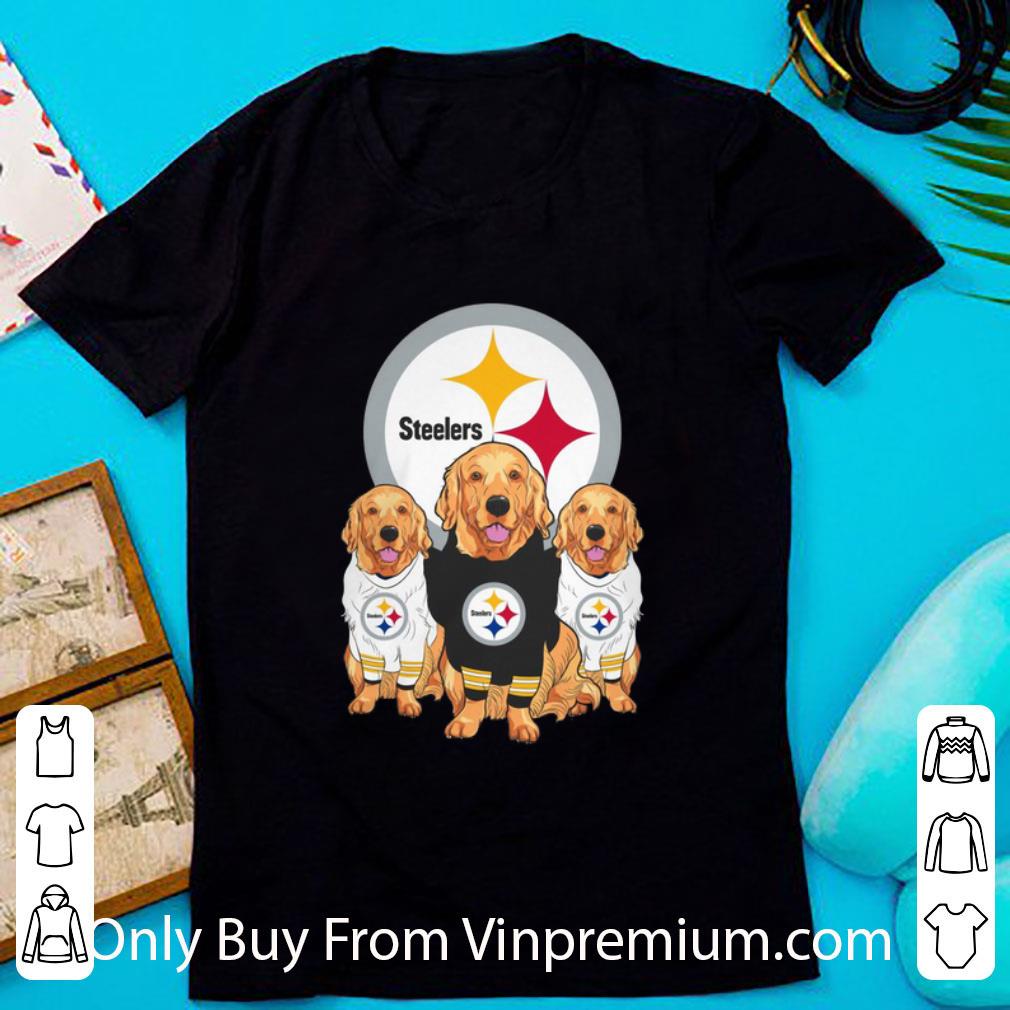 Pretty Golden Retriever Pittsburgh Steelers Dog Lovers shirt