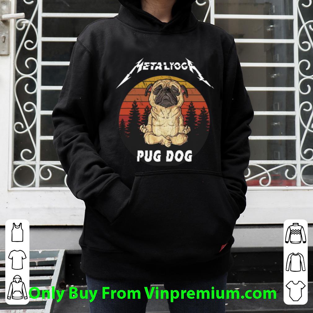 Top Metallica Metalyoga Pug Dog Sunset shirt