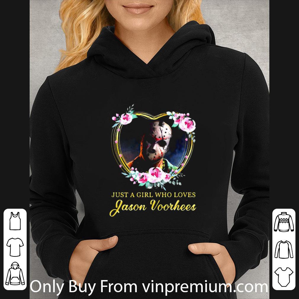 Premium Michael Myers Just A Girl Who Loves Jason Voorhees Flowers Heart shirt