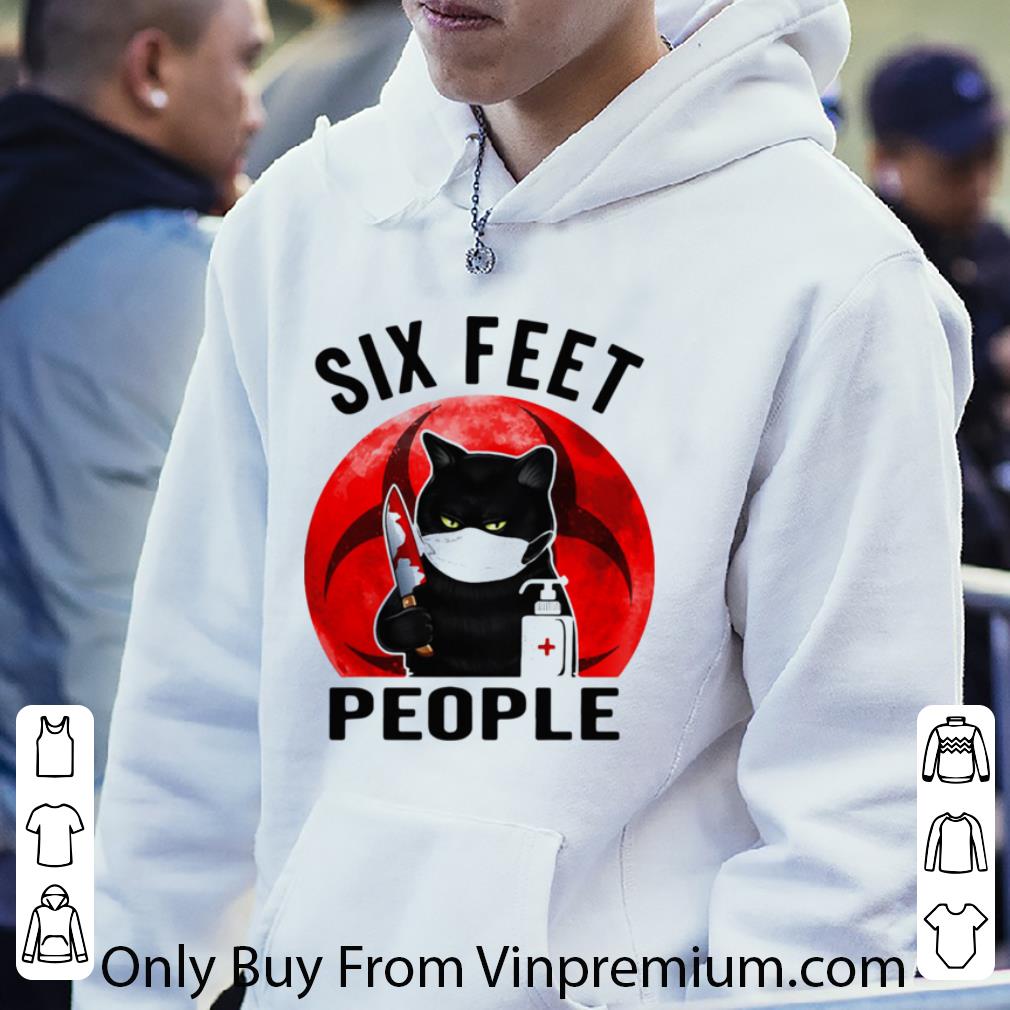 Top Black Cat With Knife Six Feet People Coronavirus Sunset shirt 1 Top Black Cat With Knife Six Feet People Coronavirus Sunset shirt