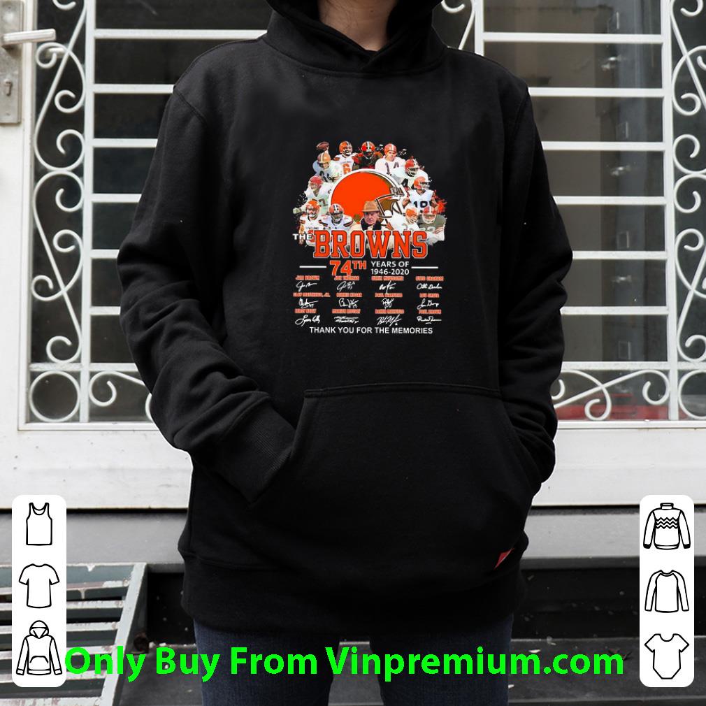Pretty The Browns 74th Years Of 1946 2020 Thank You For The Memories Signatures shirt