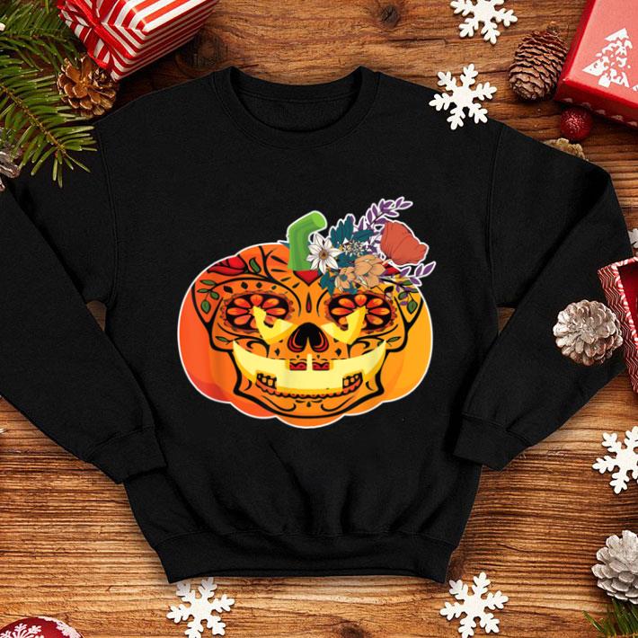Nice Day of the Dead Sugar skull in Pumpkin Halloween shirt