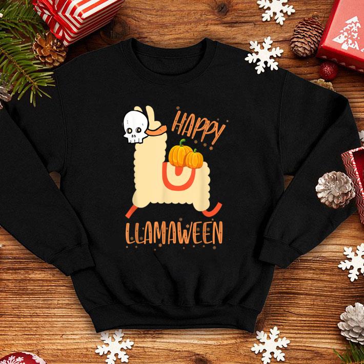 Premium Funny Happy Llamaween Halloween Llama costume shirt