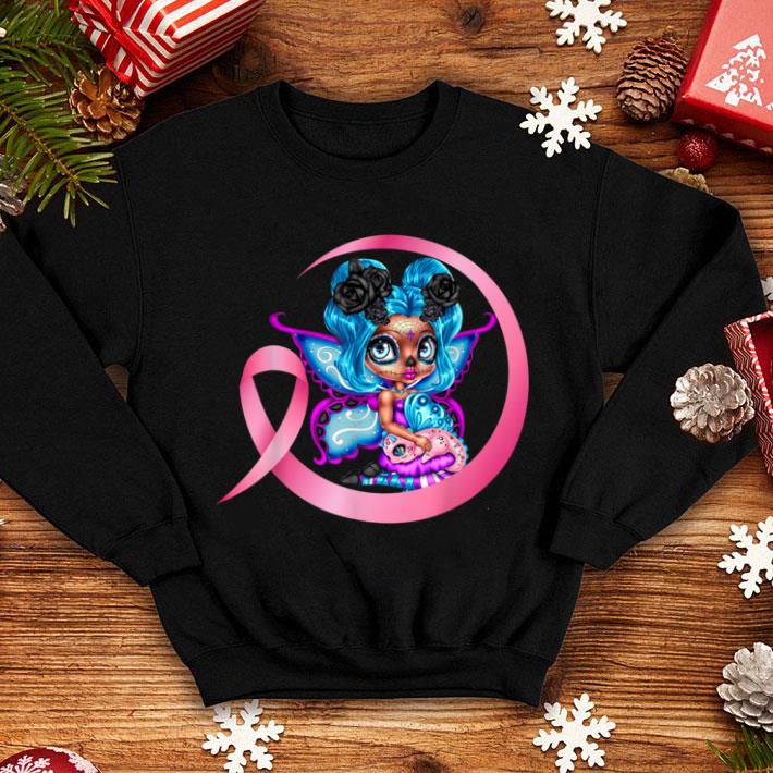 Top Cute Breast Cancer Girl Sugar Skull Halloween Costume shirt