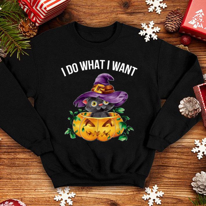Hot Cute Happy Halloween Kitten Cat I do what I want shirt 1 Hot Cute Happy Halloween Kitten Cat I do what I want shirt