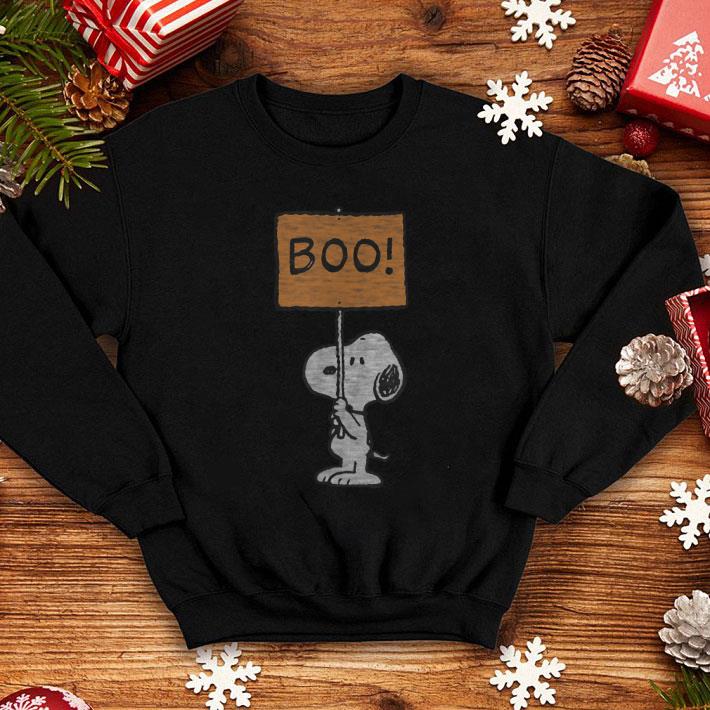 Nice Peanuts Halloween Snoopy Boo Sign shirt