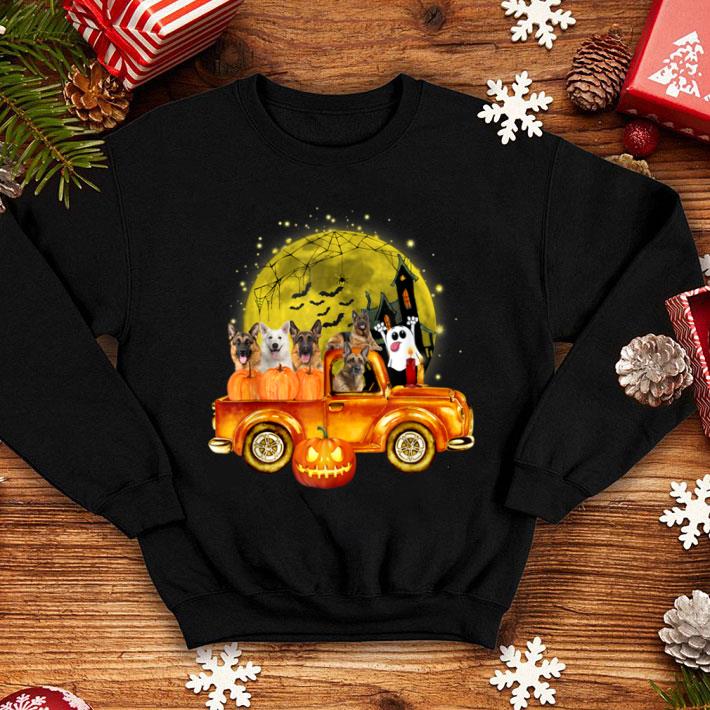 Pretty Happy Halloween German Shepherd Pumpkin Truck shirt