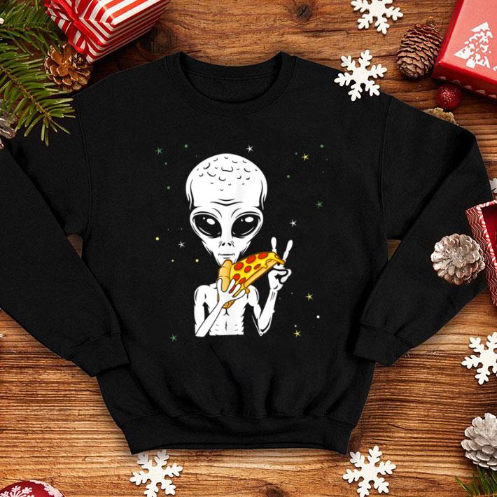 Official Funny Alien Pizza Eating Peace Space Martian Halloween shirt