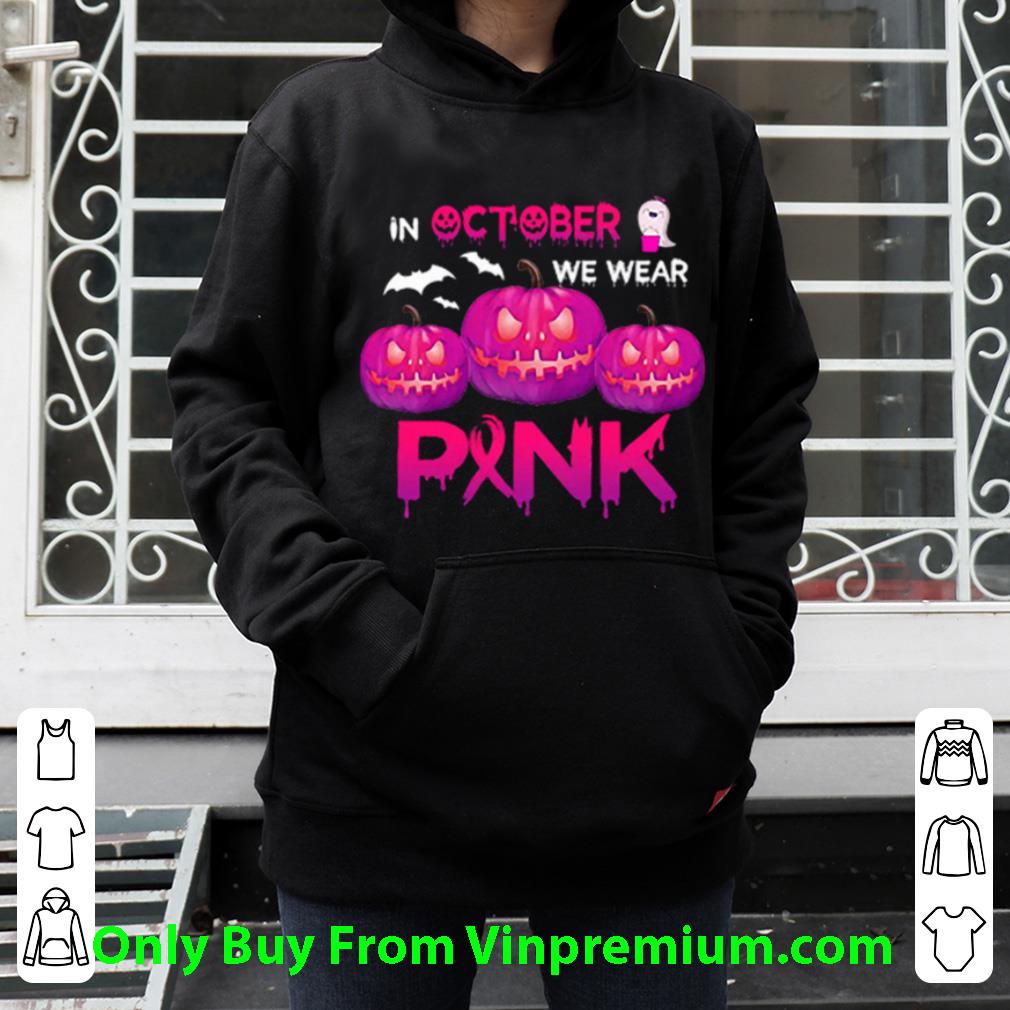 Nice In October We Wear Pink Pumpkin Halloween Womens shirt 1 Nice In October We Wear Pink Pumpkin Halloween Womens shirt