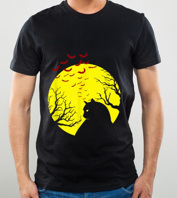 Top Cat Bats Halloween Night Haunted Full Moon Superstition shirt