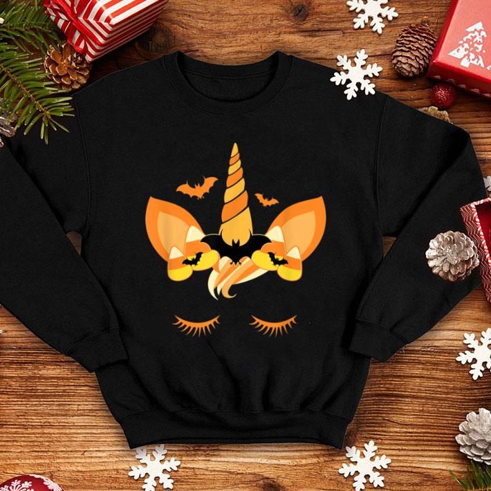 Great Halloween Unicorn With Candy Corn and Bats shirt