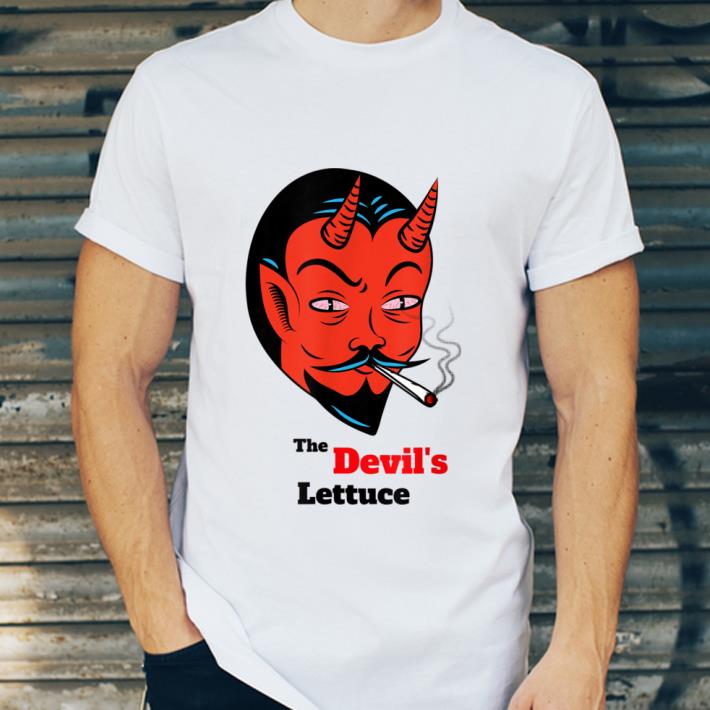 Pretty The Devil's Lettuce Weed Halloween Stoner 420 Smoking Satan shirt