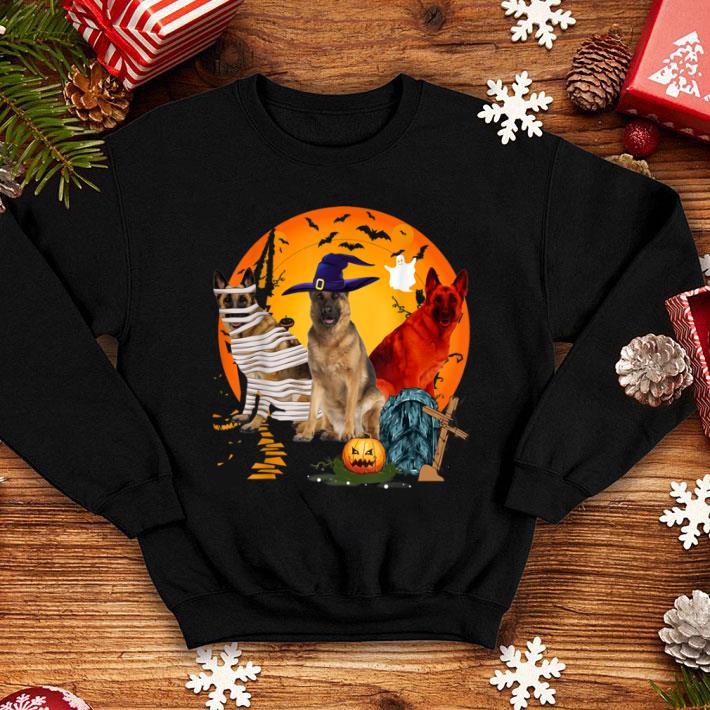 Official My German Shepherd Team Boo Pumpkin Halloween Dog shirt