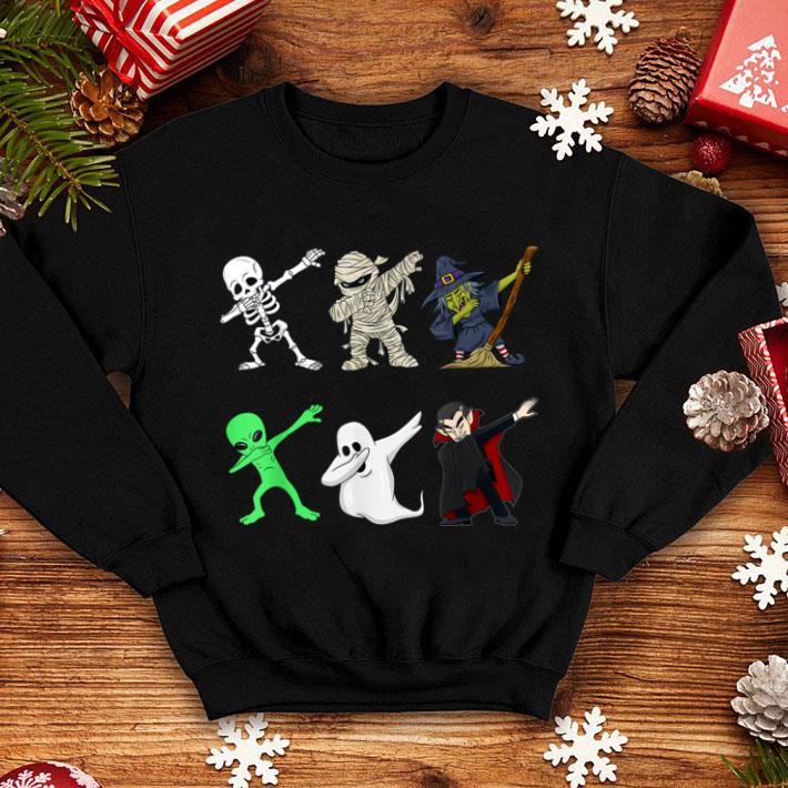 Official Dabbing Skeleton And Monsters Halloween Boys Girl Kids shirt 1 Official Dabbing Skeleton And Monsters Halloween Boys Girl Kids shirt