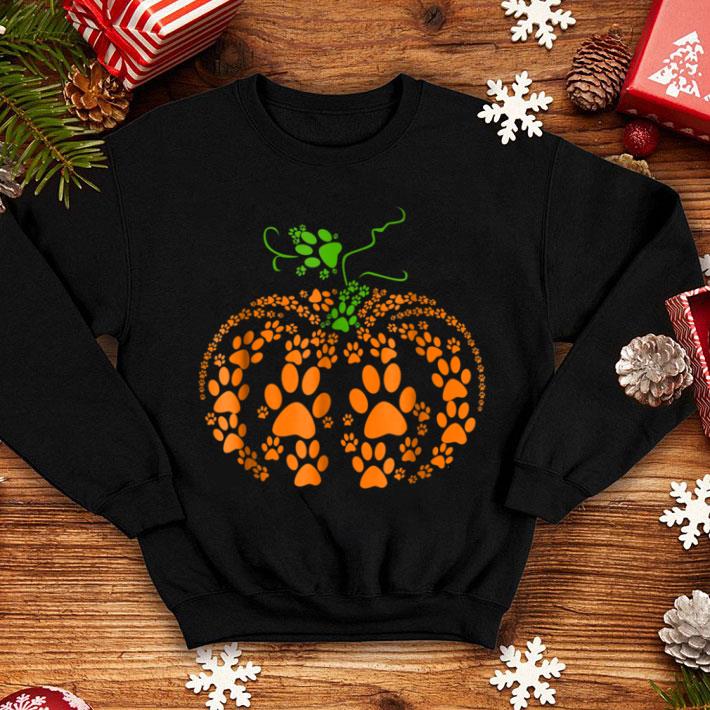 Pretty Dog Paw Pumpkin Halloween shirt