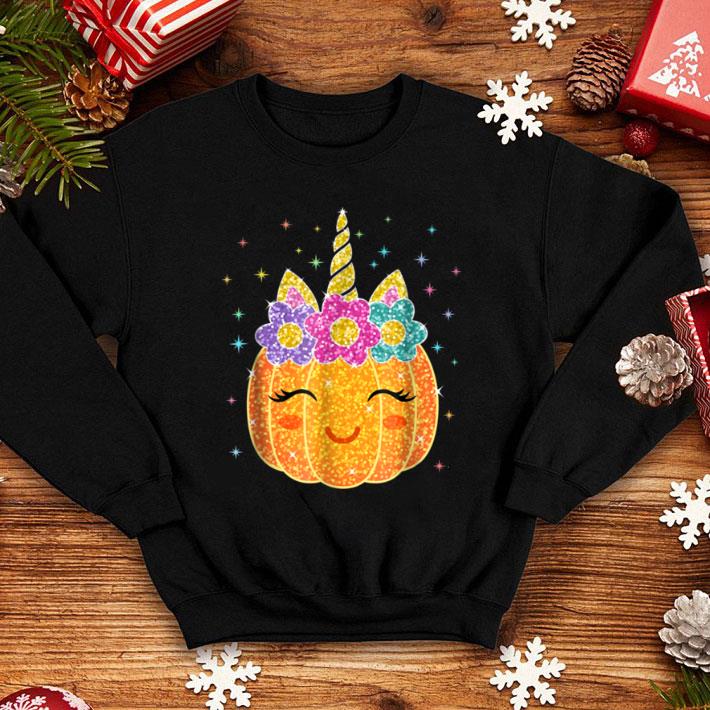 Nice Cute Unicorn Pumpkin Halloween Thanksgiving shirt