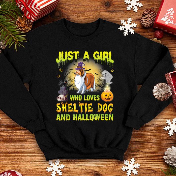 Great Dog Witch Just A Girl Who Loves Sheltie And Halloween shirt