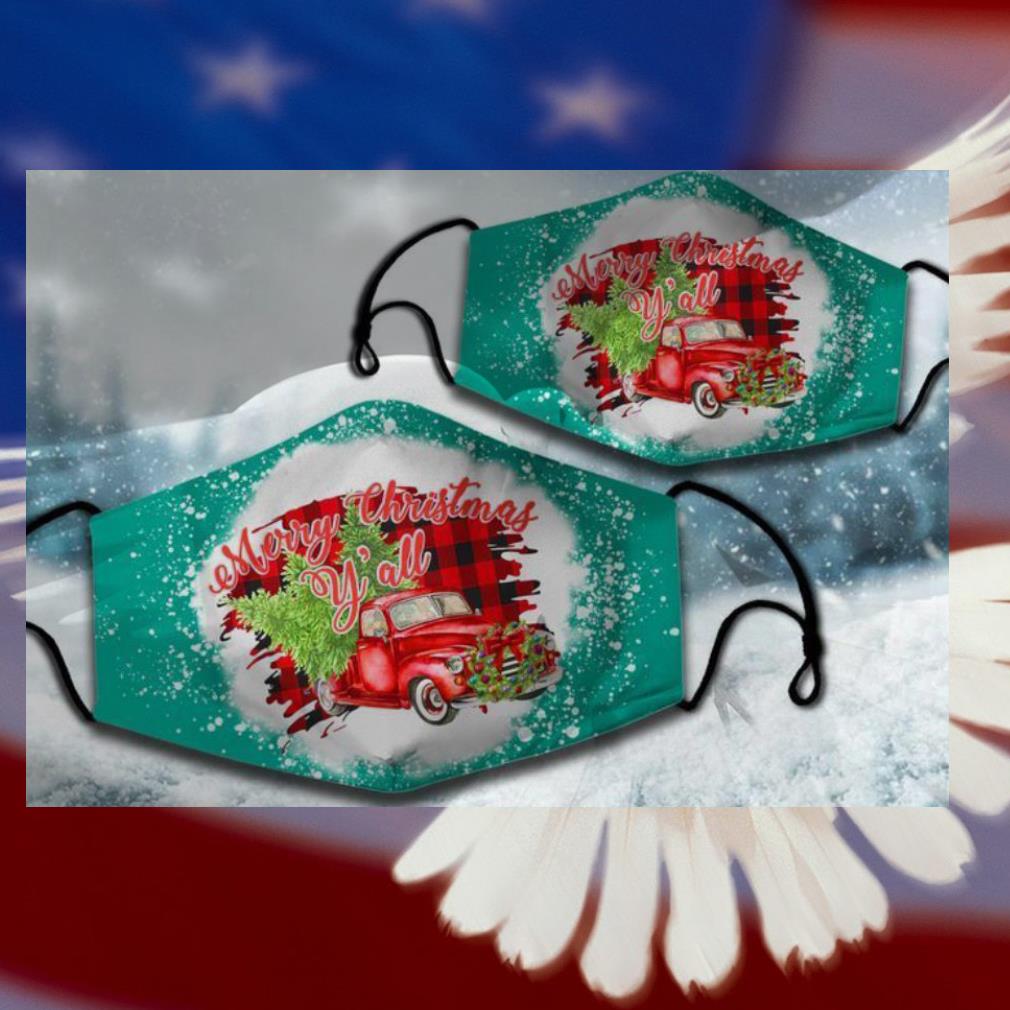 Truck Merry Christmas Y’all face mask 1 Truck Merry Christmas Y’all face mask
