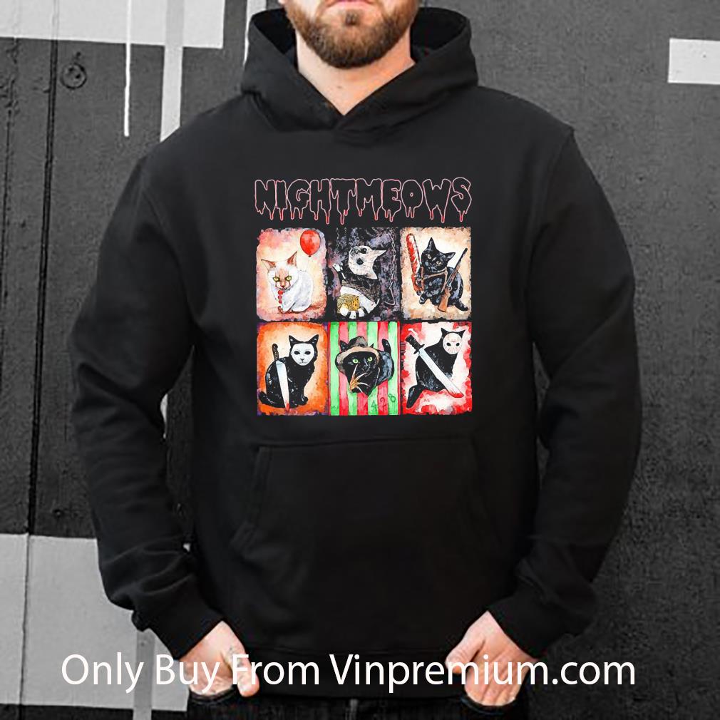 Premium Cats Horror Movie Characters Nightmeows Halloween shirt