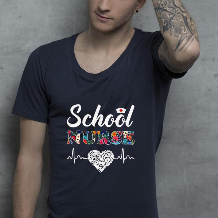 Nice School Nurse Heartbeat Version Shirt 1 Nice School Nurse Heartbeat Version Shirt