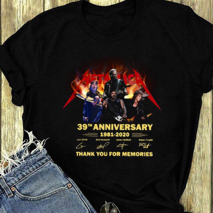 Top Metallica 39th Anniversary Thank You For The Memories Signatures shirt