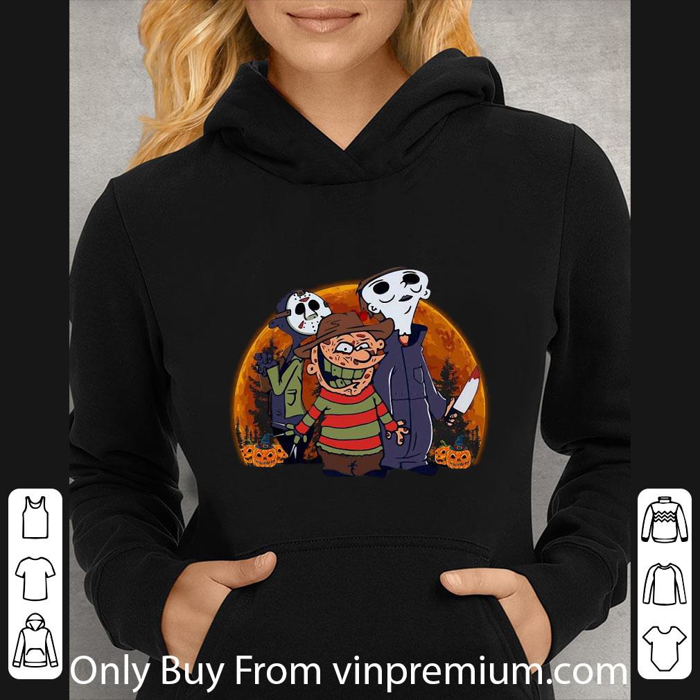 Hot Halloween Jason Voorhees Freddy Krueger And Michael Myers Pumpkin shirt