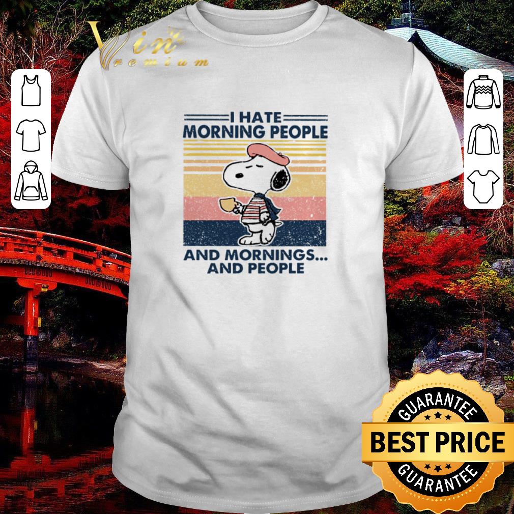 Awesome Snoopy I hate morning people and mornings and people vintage shirt