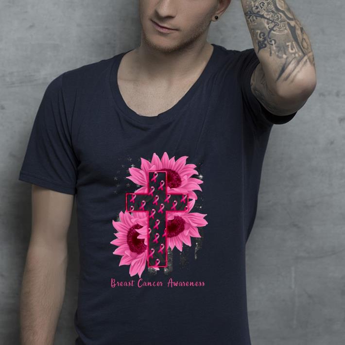 Nice Sunflower Breast Cancer Awareness American flag Shirt