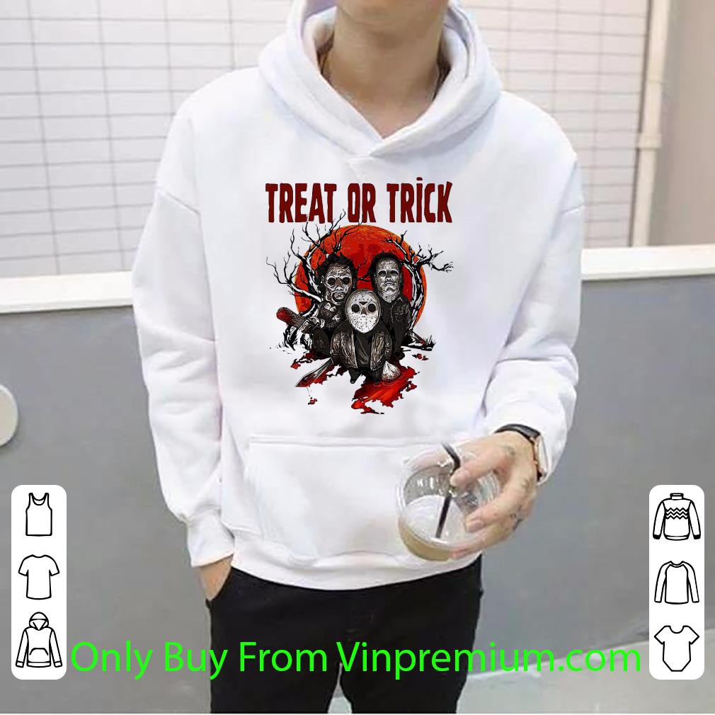 Premium Michael Myers Jason Voorhees Treat Or Trick Halloween shirt 1 Premium Michael Myers Jason Voorhees Treat Or Trick Halloween shirt