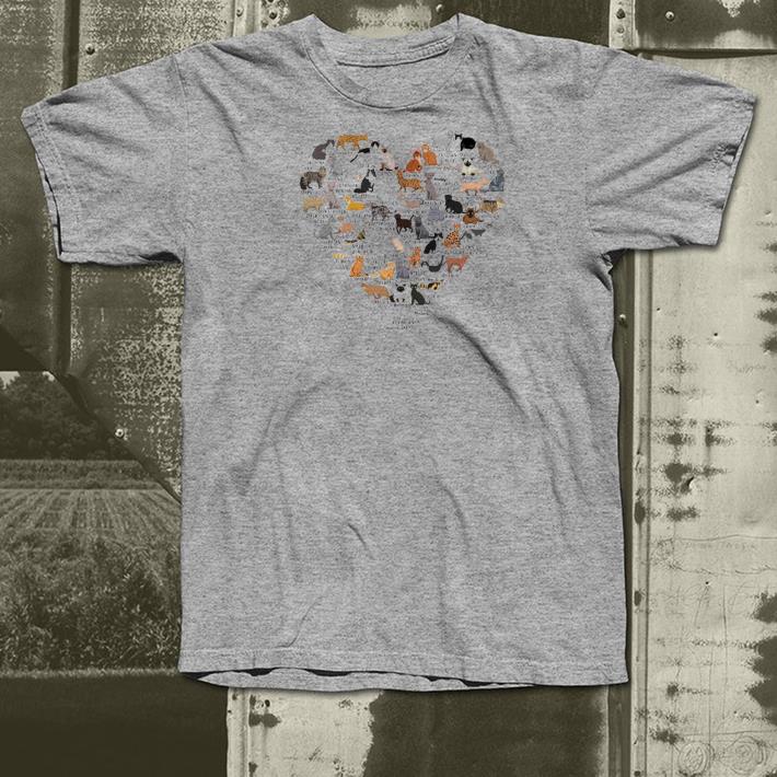 Nice Cats Heart Shaped Shirt