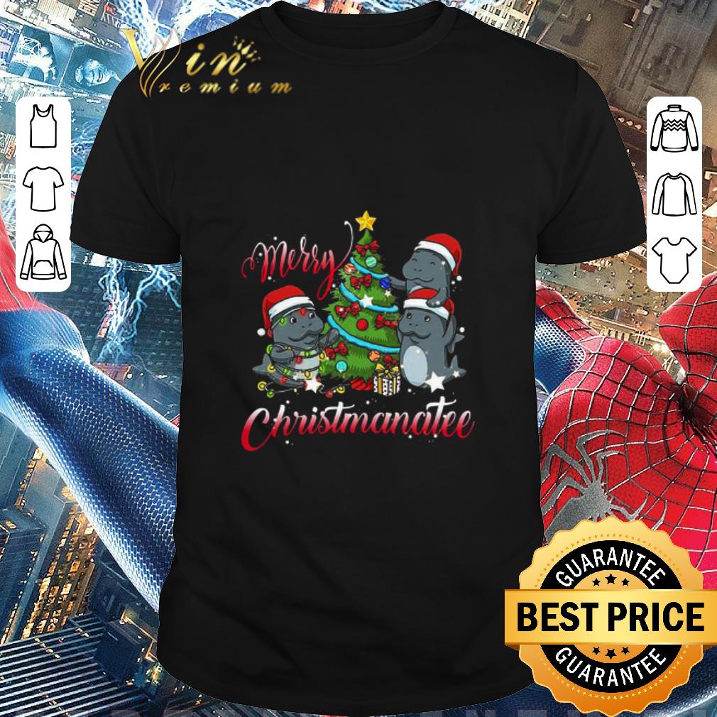 Top Hippopotamus Santa Tree Light Merry Christmanatee Sweater shirt