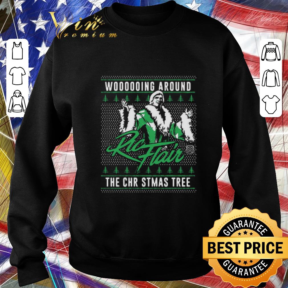 Premium Woooooing Around Ugly Faux Knit Ric Flair The Christmas Tree Sweater shirt